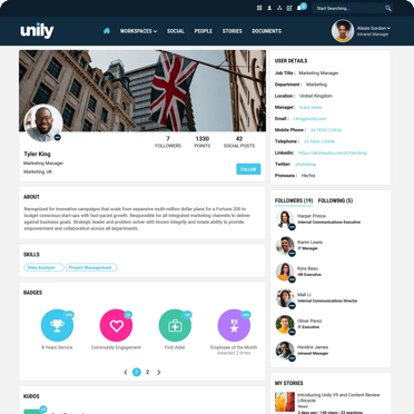 Profile page