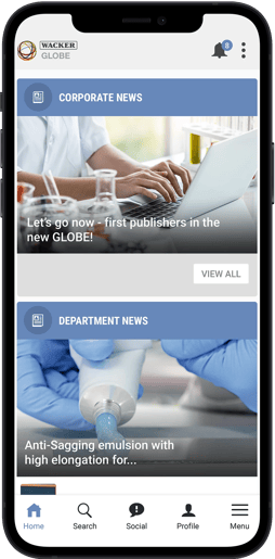 Wacker mobile intranet homepage