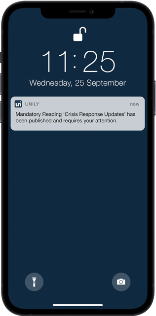 Digital workplace mobile notification - Unily