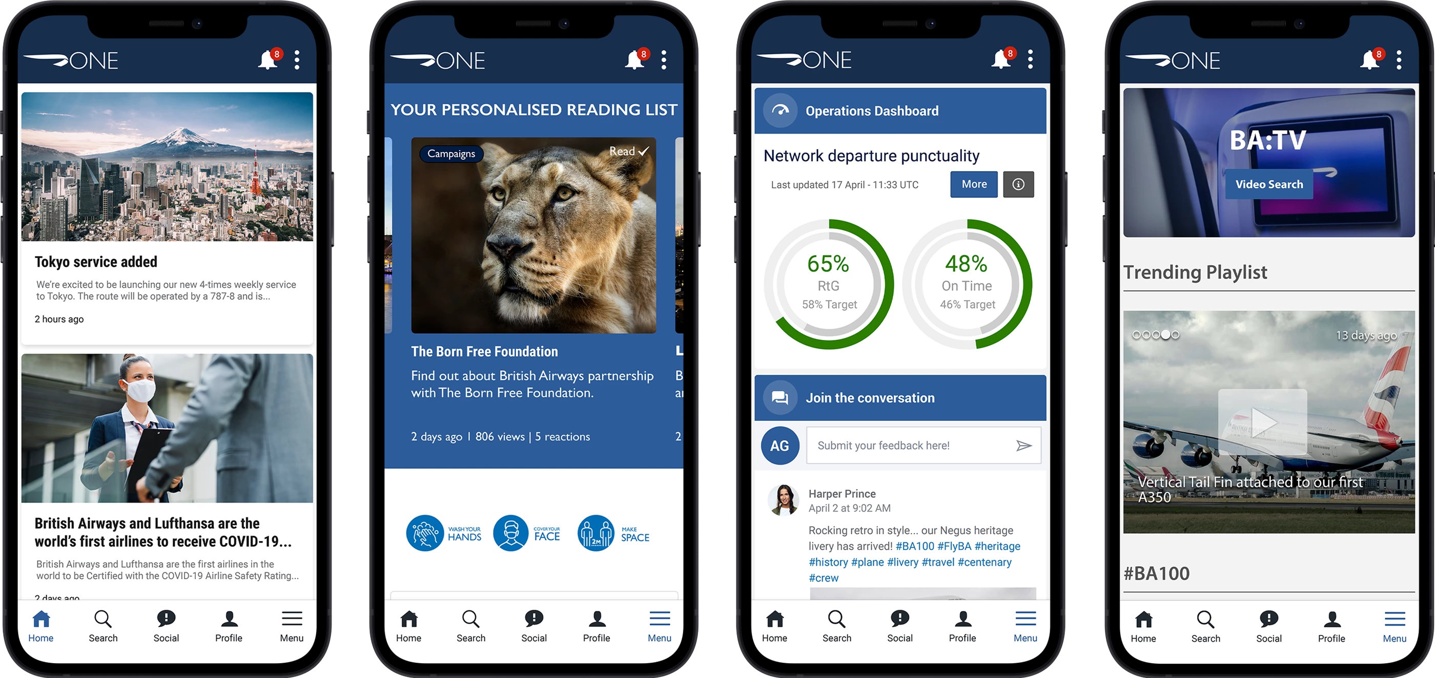 British Airways launches mobile intranet to 44,000 employees in just 8 weeks.