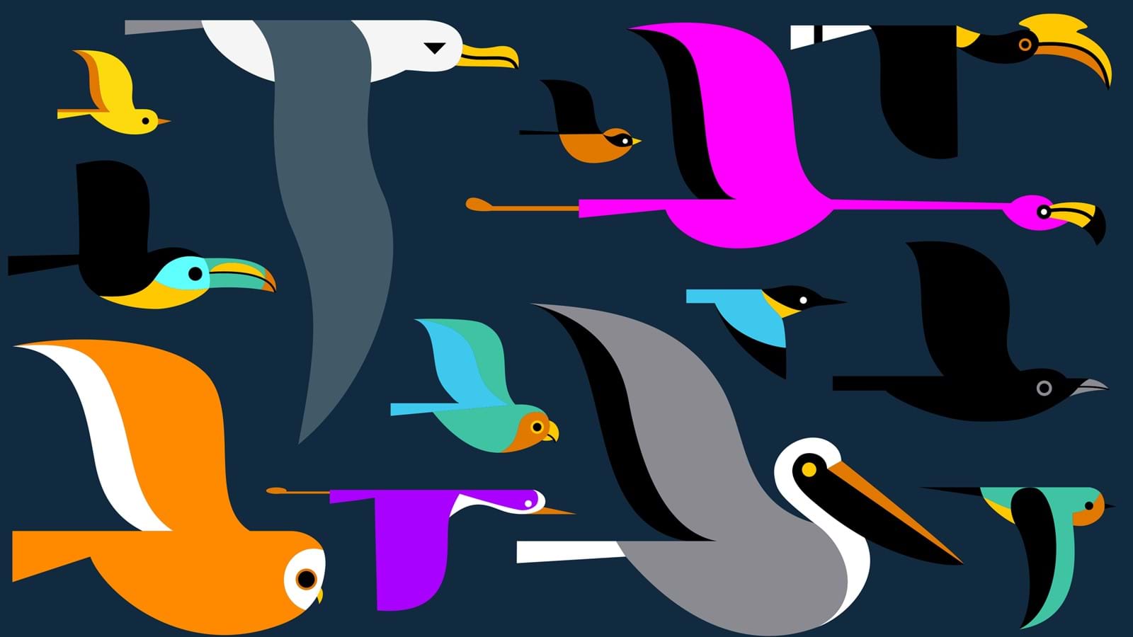 Flock of birds migrating